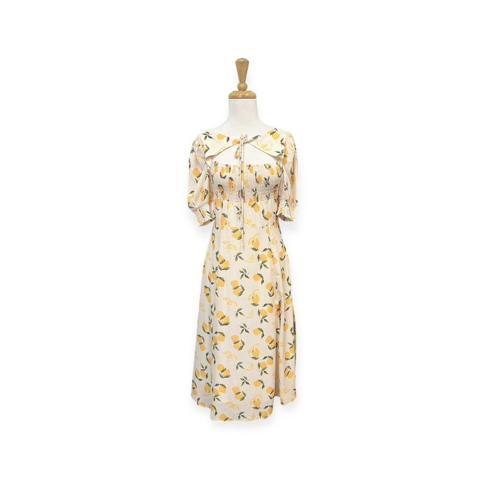 Quanta du Soleil Lemon Midi Dress Size 34 US Size XS